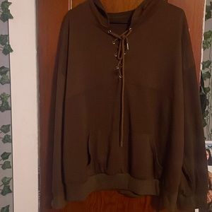 Brown hoodie shirt 2x Curve SHEIN